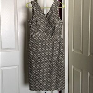 Gap khaki &blue geometric stretch cotton dress 8